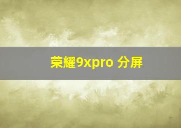 荣耀9xpro 分屏